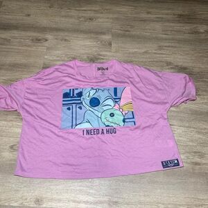 Disney Stitch Women's Sleep Tee with Short‎ Sleeves Pink Super Soft small (4-6)